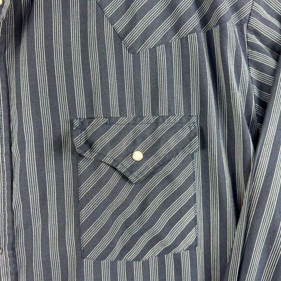 Plains Western Shirt Mens 2X Big Man Black Gray Pearl Snap Cowboy Southwest - Picture 5 of 12
